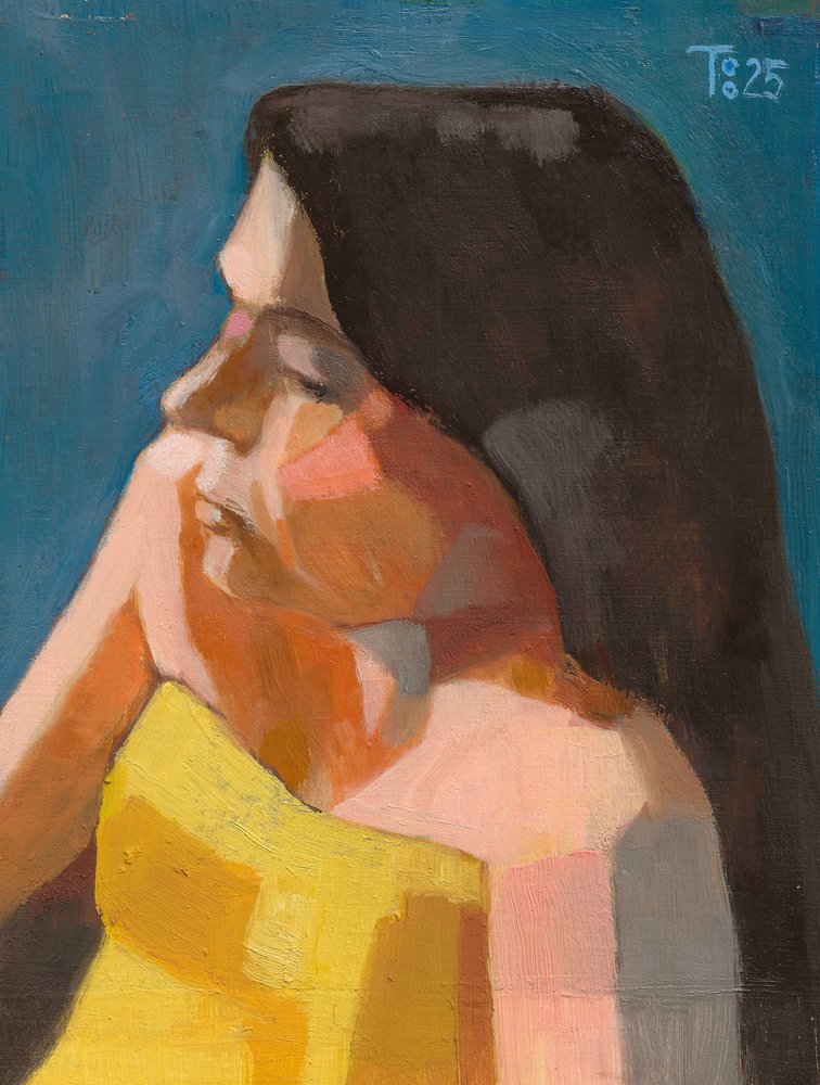 Nachdenkliches Frauenprofil von Tore Bahnson