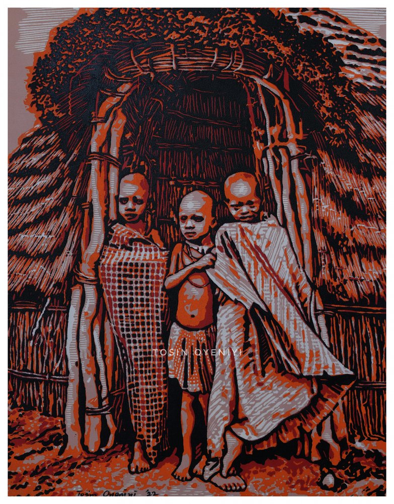Afrikanische Dorfkinder von Tosin Oyeniyi