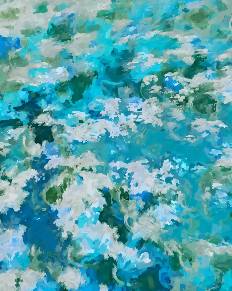 Aqua Marine Abstrakt von Uma Gokhale