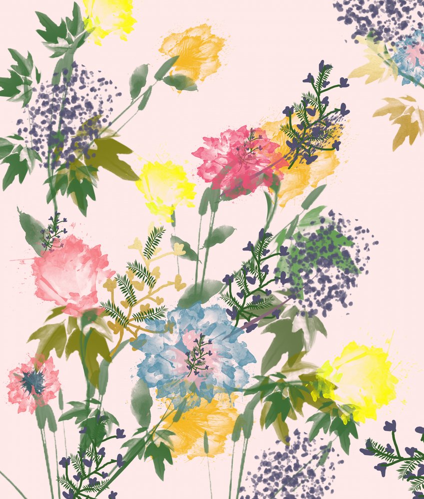 Bunte Aquarellblüten von Uma Gokhale