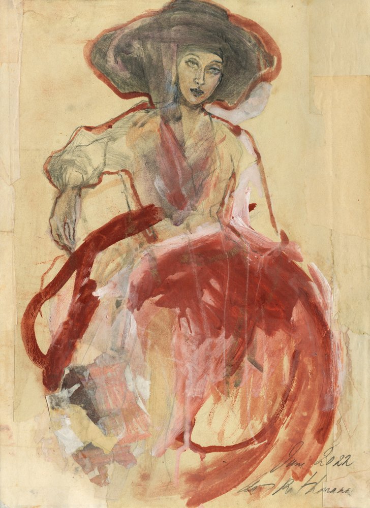 Elegante Dame in Rot von Ute Rathmann