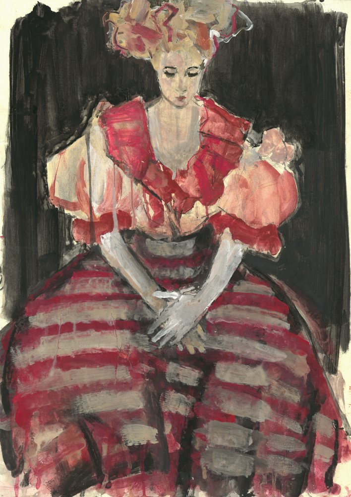 Elegante Frau in Rot von Ute Rathmann