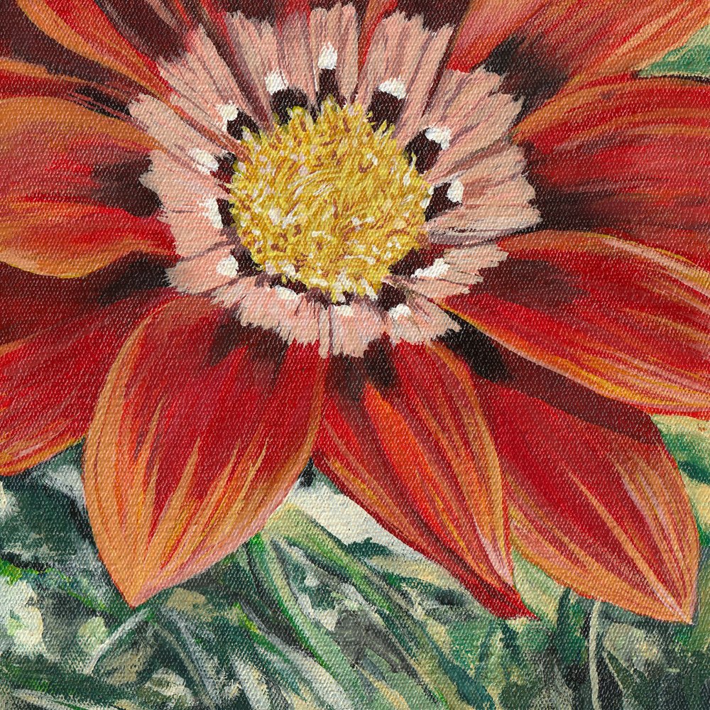 Lebendige Orange Blüte von Viccy Wanliss