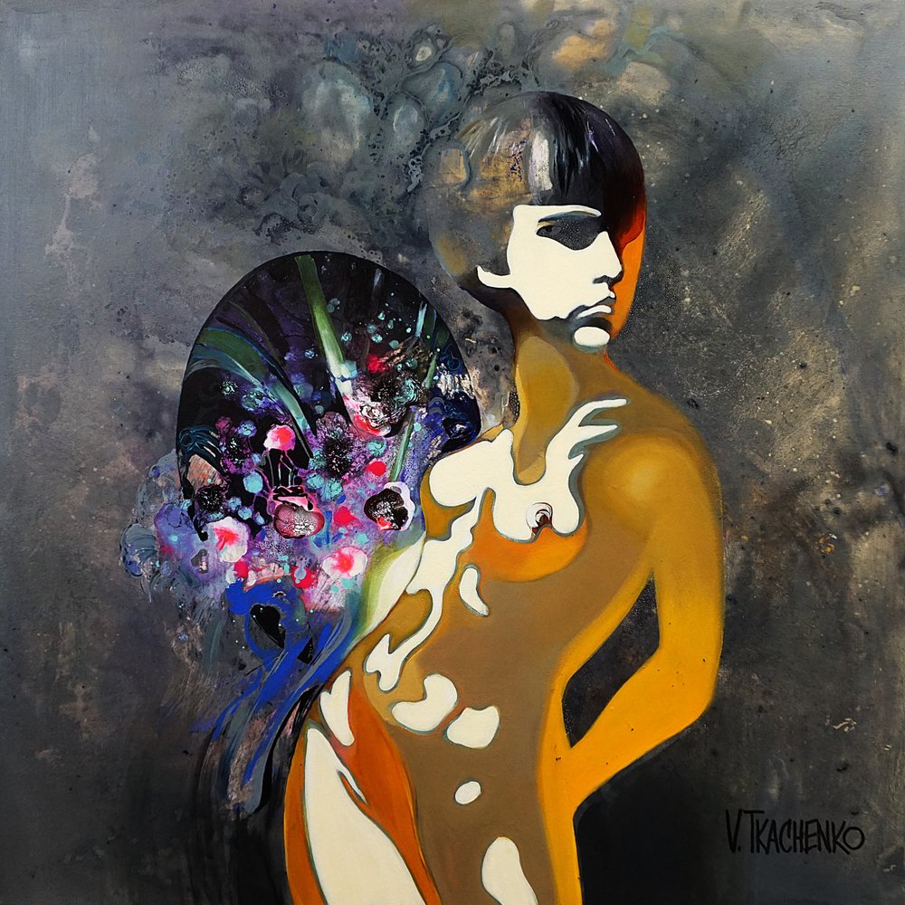 Abstrakte Blumenfrau von Victor Tkachenko