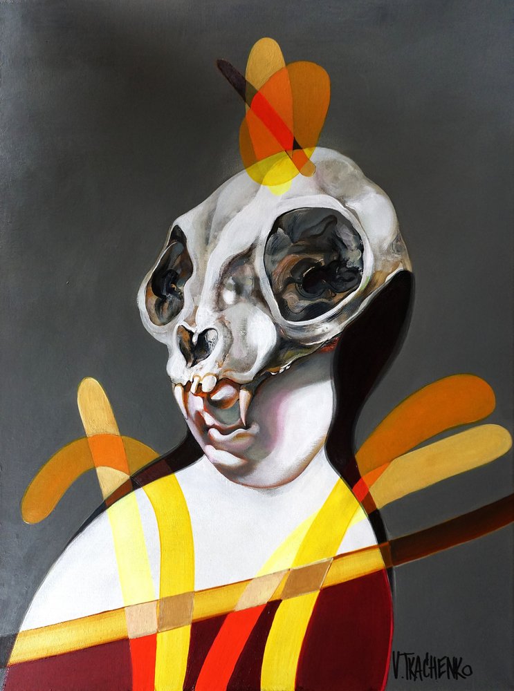 Abstrakte Schädelfigur von Victor Tkachenko
