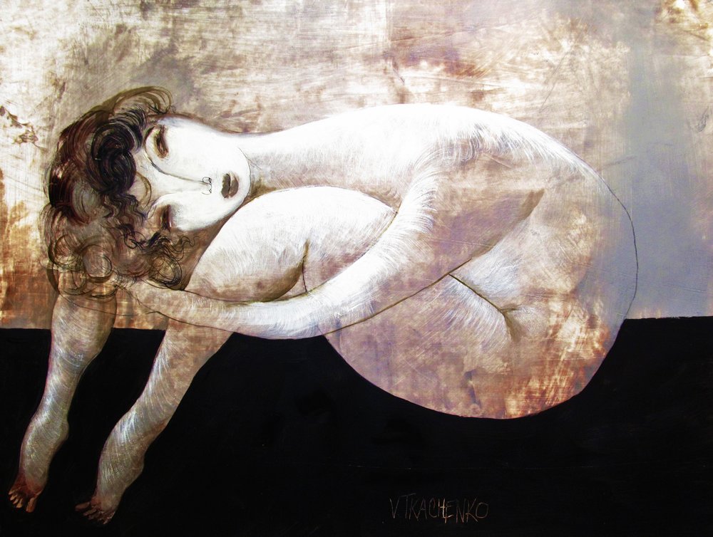 Gekrümmte Nackte Figur von Victor Tkachenko