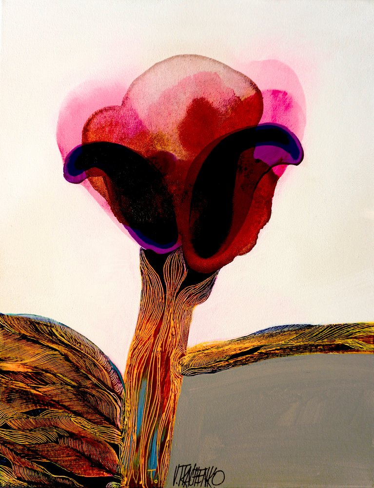 Dramatische rote Blüte von Victor Tkachenko