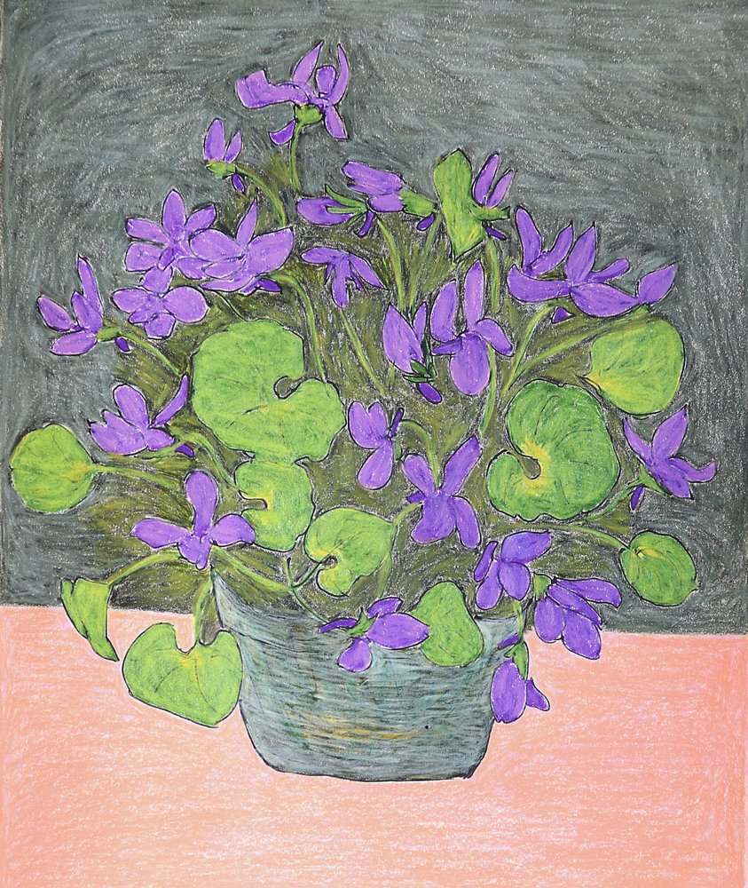 Getopfte violette Veilchen von Viktoriia Saunina