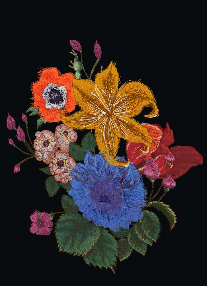Lebhaftes Blumenbouquet von XHOZUCAN
