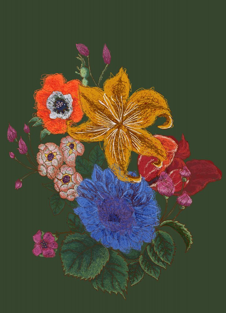 Lebhaftes Blumenbouquet von XHOZUCAN
