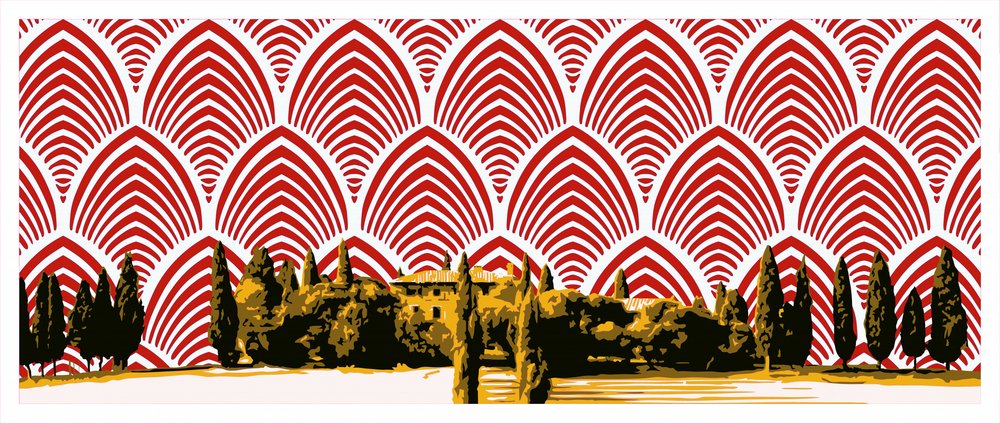 Art Deco Toskanische Landschaft von andrea de ranieri