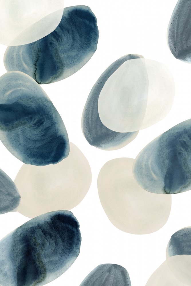Blaue Beige Organische Formen von cartissi