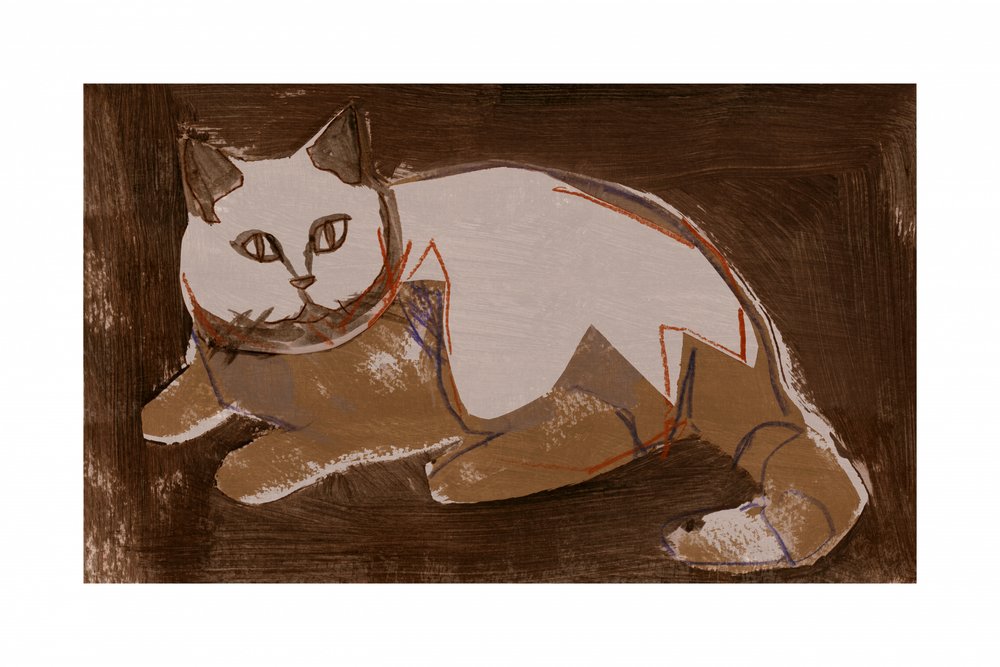 Moderne ruhende Katze von cartissi