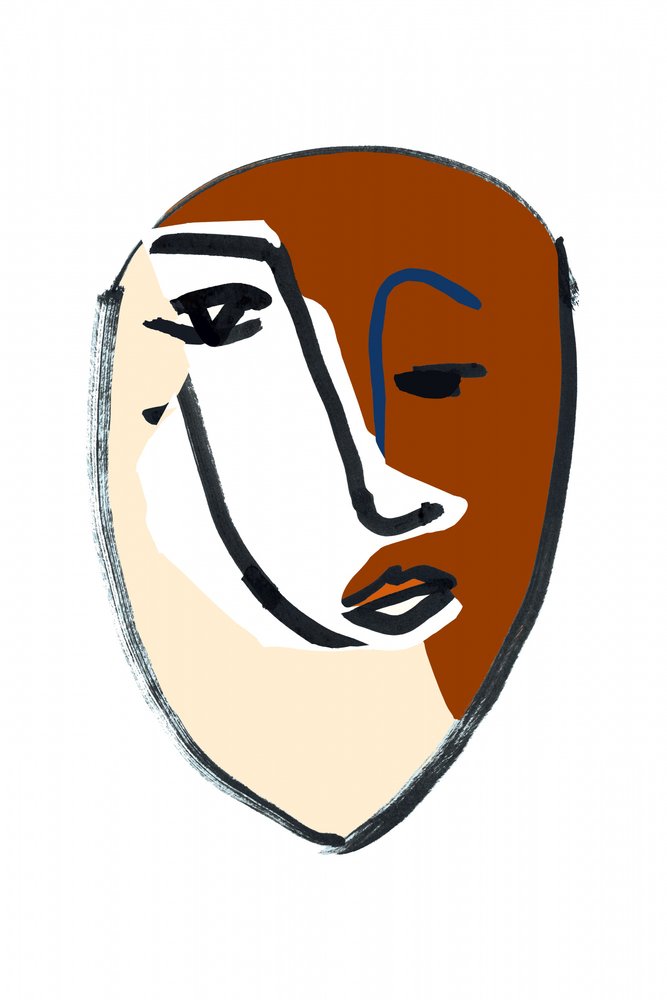 Geteiltes Gesichtsporträt von cartissi