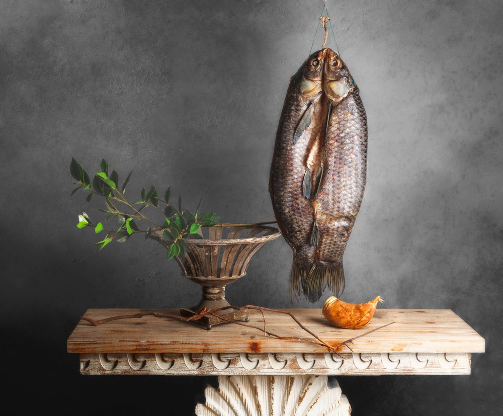 Rustikales Fisch Stillleben von chenyi wang