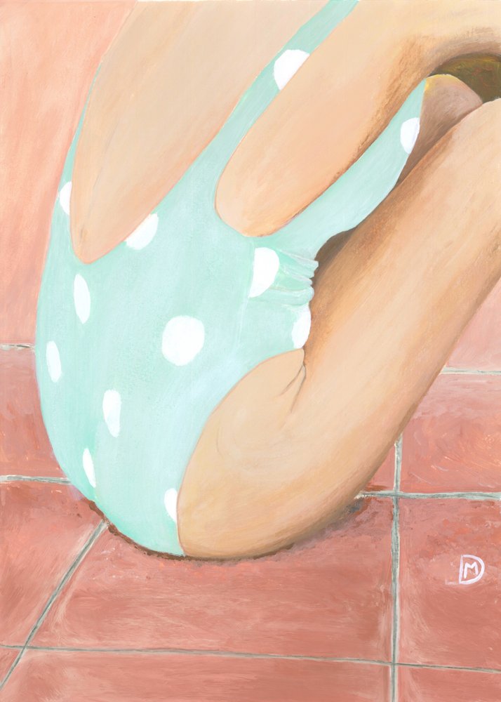 Grüner Polka-Dot Badeanzug von marina dorgan