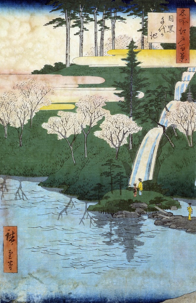 Einhundert berühmte Ansichten von Edo; Ansicht von Chiyo a Meguro Teich