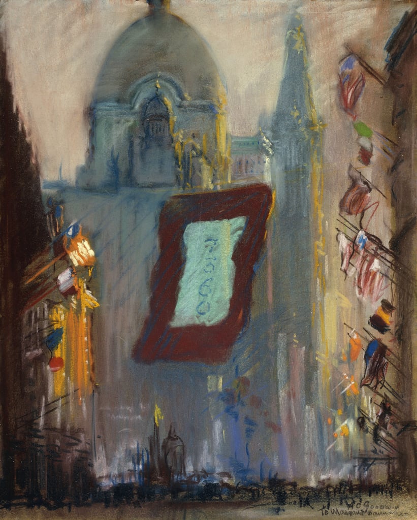 New York mit Flaggen von Arthur Clifton Goodwin Kunstdruck