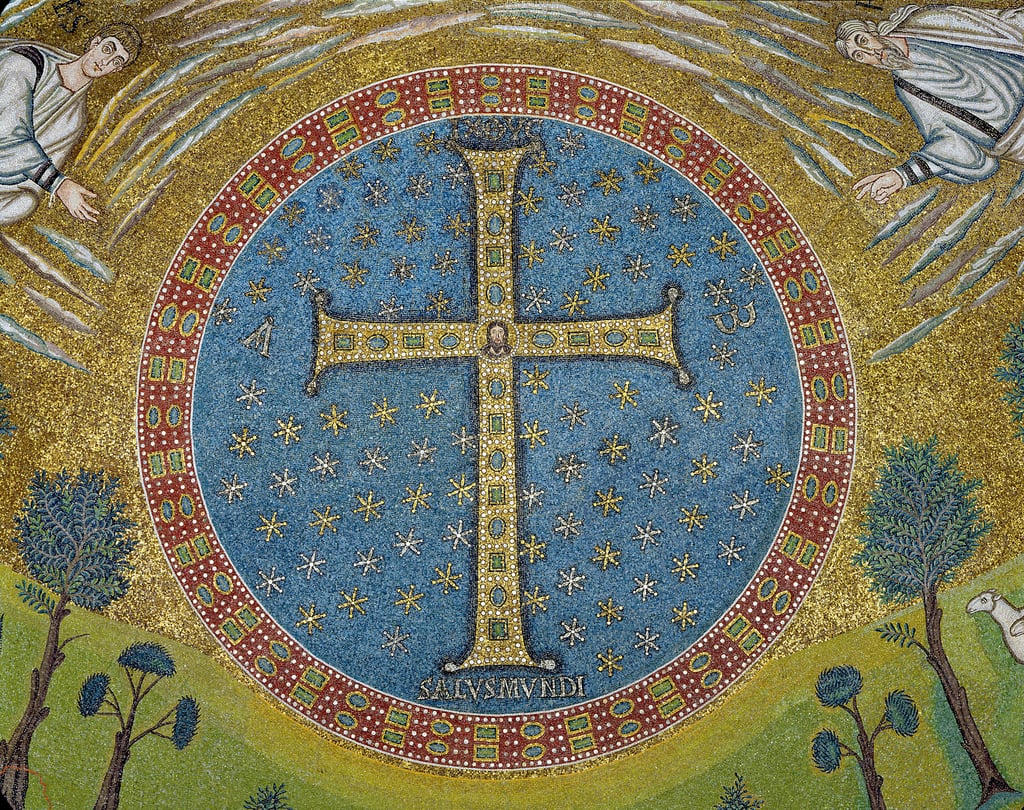 Crux gemmata (Mosaik) von Byzantine School Kunstdruck