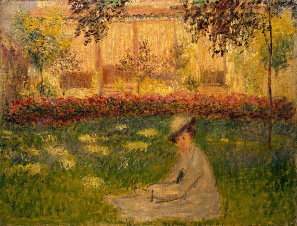 Frau in einem Garten von Claude Kunstdruck kaufen