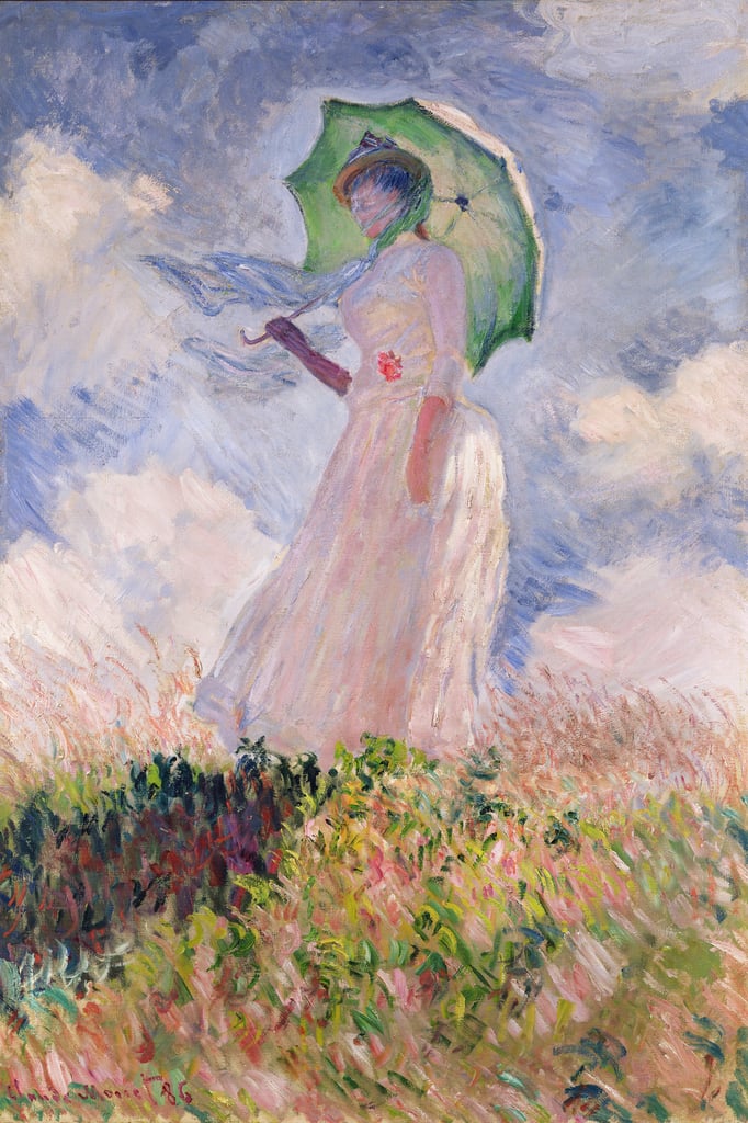 Frau mit Sonnenschirm nach links gedreht, 1886