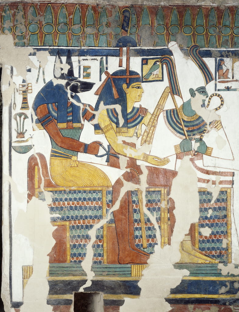 Anubis, Osiris und Nefertari, aus der zweiten Kammer des Grabes der