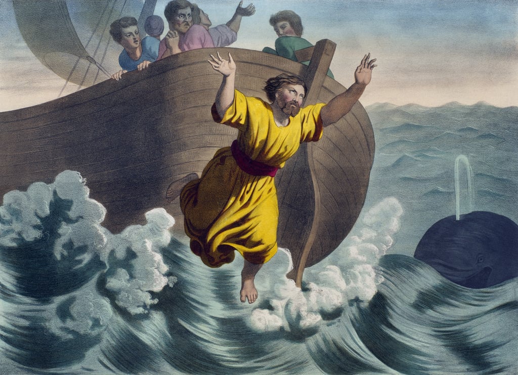 Jonah ins Meer geworfen, Illustration von einem Katechi... (437152)