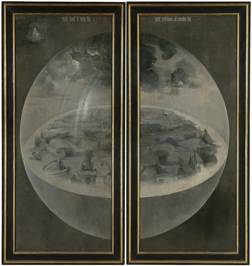 Der Garten der irdischen Freuden. Triptychon, umgekehrt Die Schöpfung