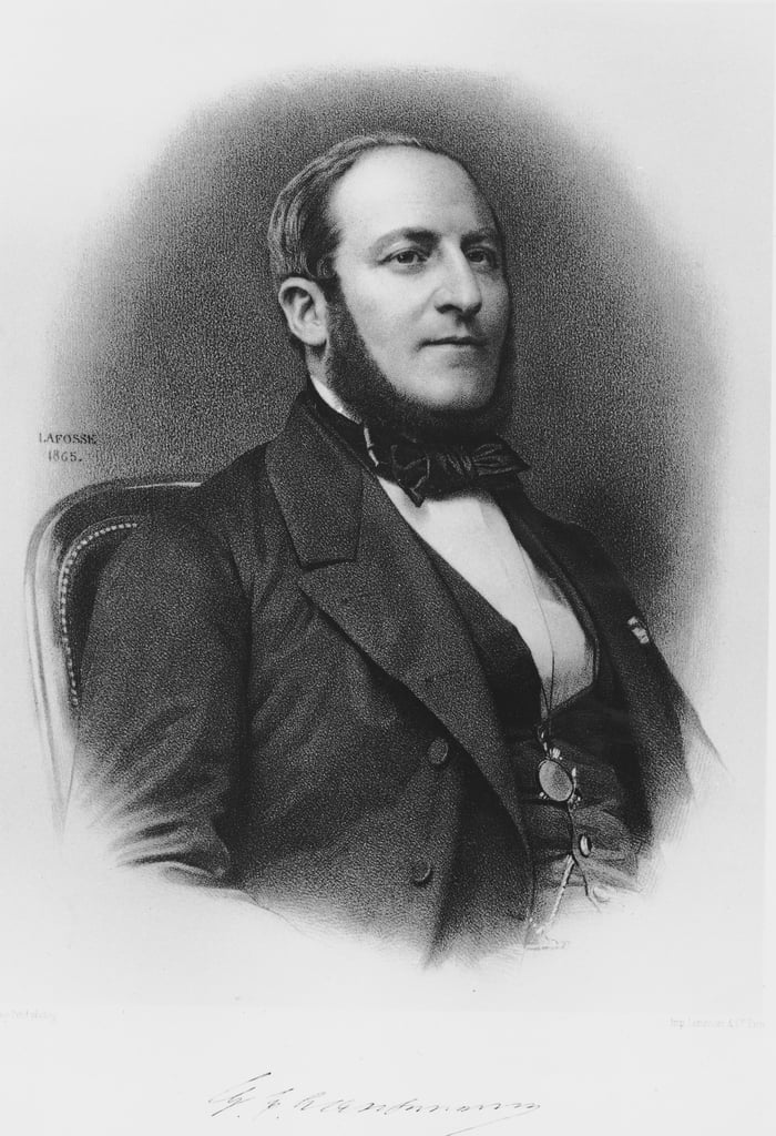 Porträt von Baron Eugene Haussmann (180991), 1865 (BwStich)