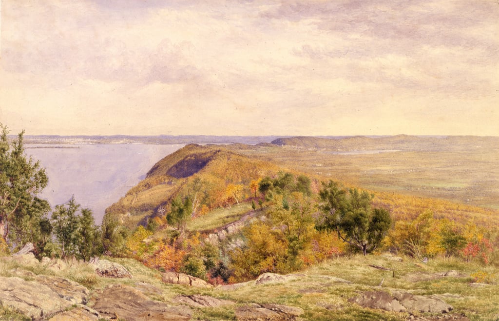 Ansicht von High Tor, Haverstraw, New York, 1866 (Aquarell und Graphit