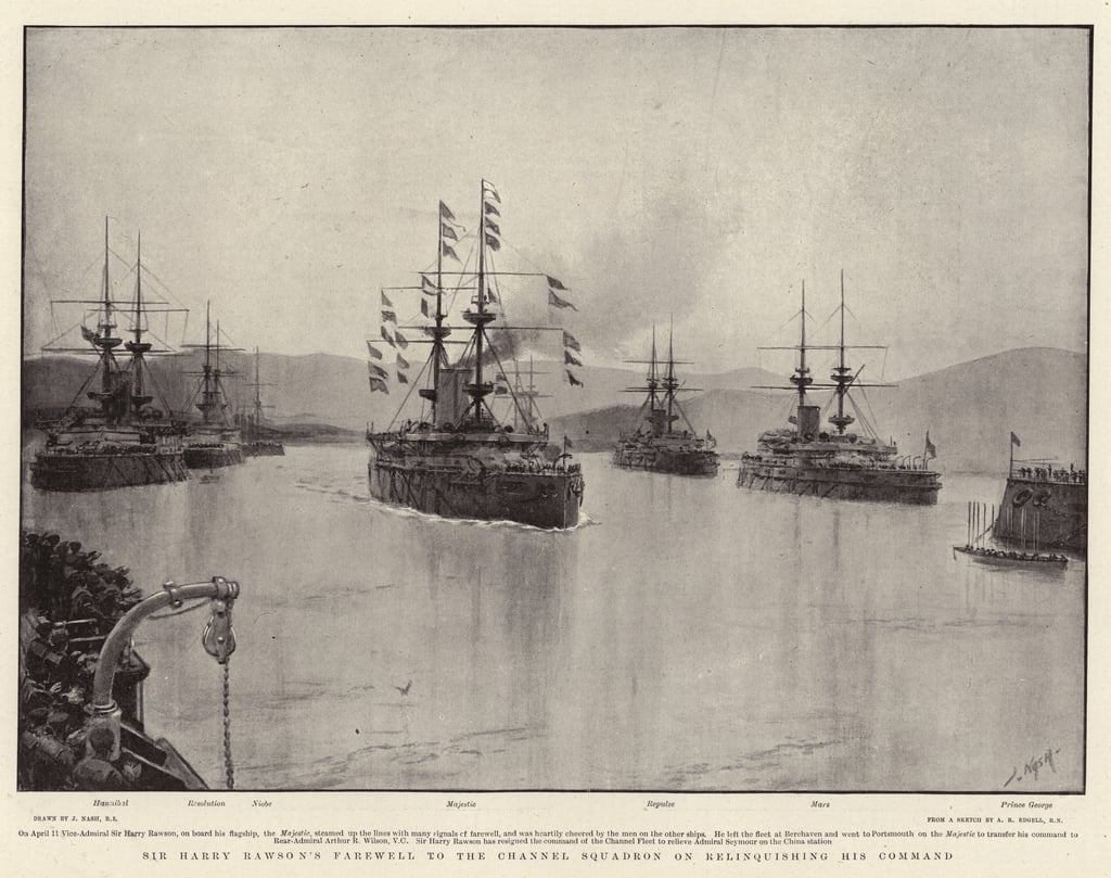 Sir Harry Rawson verabschiedet sich vom Kanalgeschwader zum Kommando