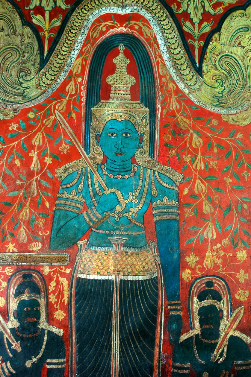 Wandgemälde an den Wänden des Kelaniya-Tempels im Kelaniya Vihara, einer der heiligsten buddhistischen Stätten etwa sechs Meilen von der Hauptstadt Colombo, Sri Lanka. 7. Januar 2010 von Unknown