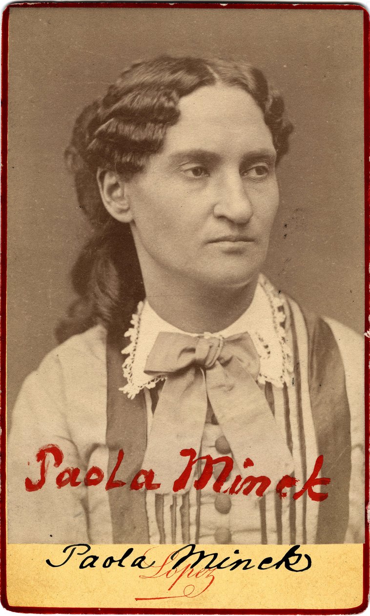 Paris Kommune: Porträt von Paule Minck (1839-1901) Schriftstellerin, Journalistin, Freimaurerin, Sozialistin und Feministin, 1871 von Unknown