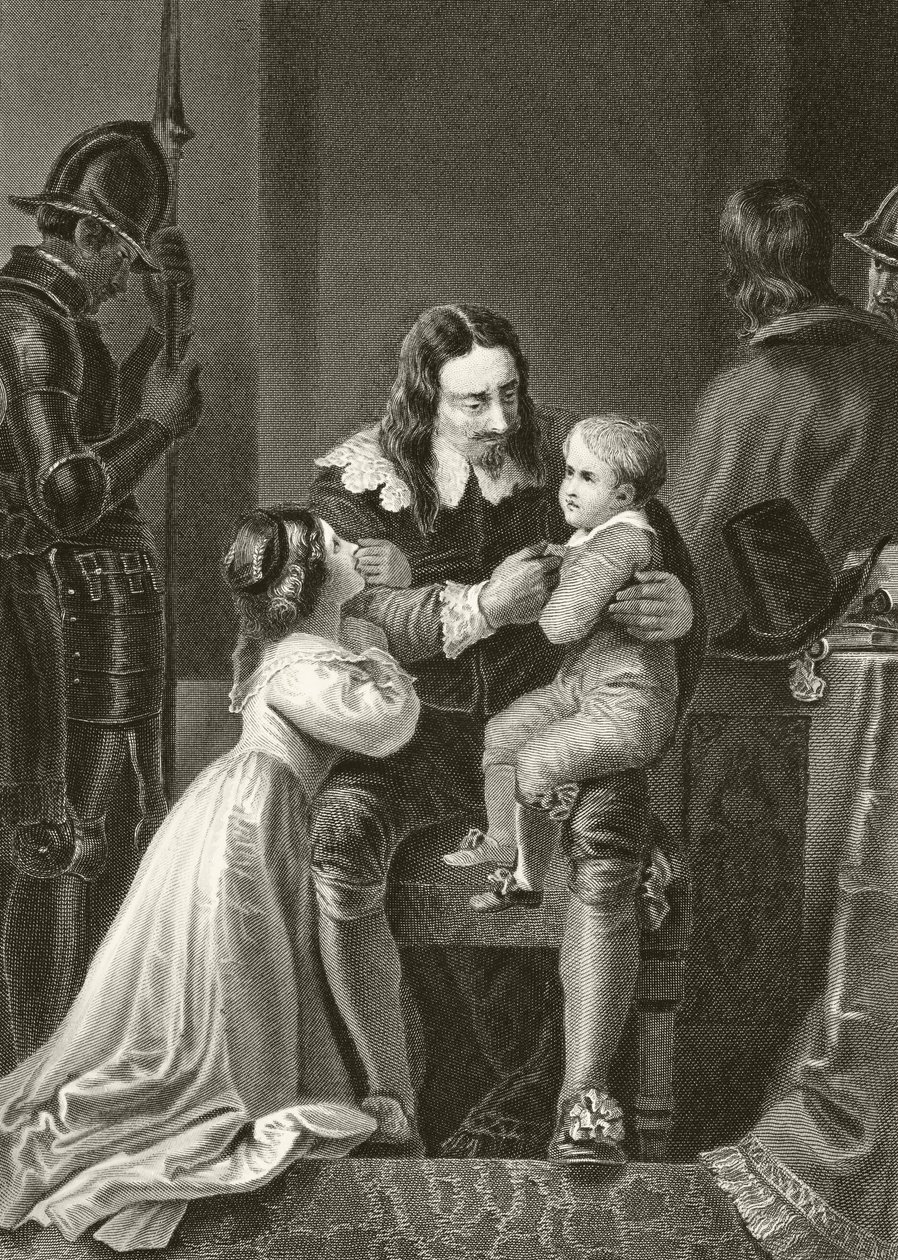 König Karl I. von England verabschiedet sich vor seiner Hinrichtung von seinen Kindern, aus 