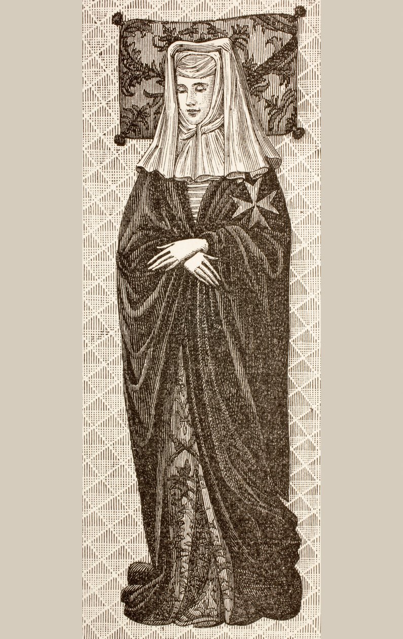 Abbild vom Grab von Beatrix Cornel, Priorin der Damenhospitaliter des Heiligen Johannes von Jerusalem, aus 