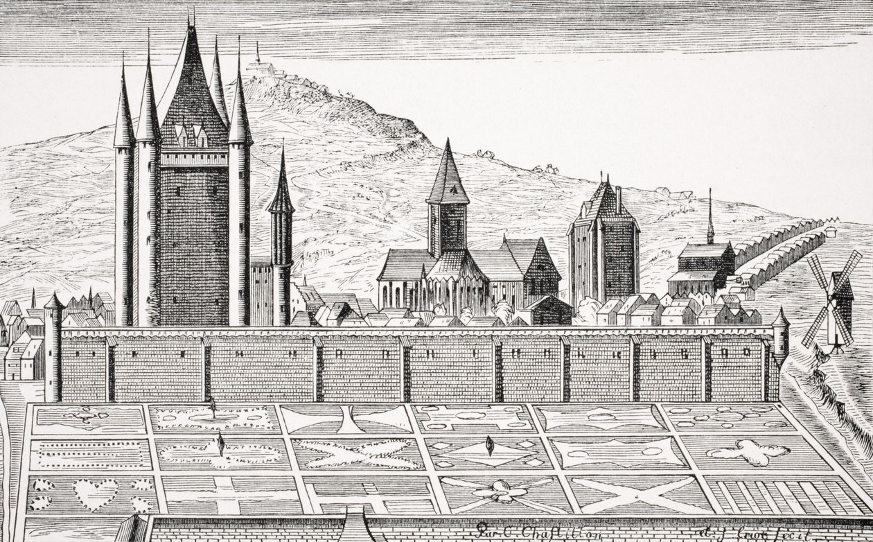 Der Tempelturm in Paris, nach einem Stich der 