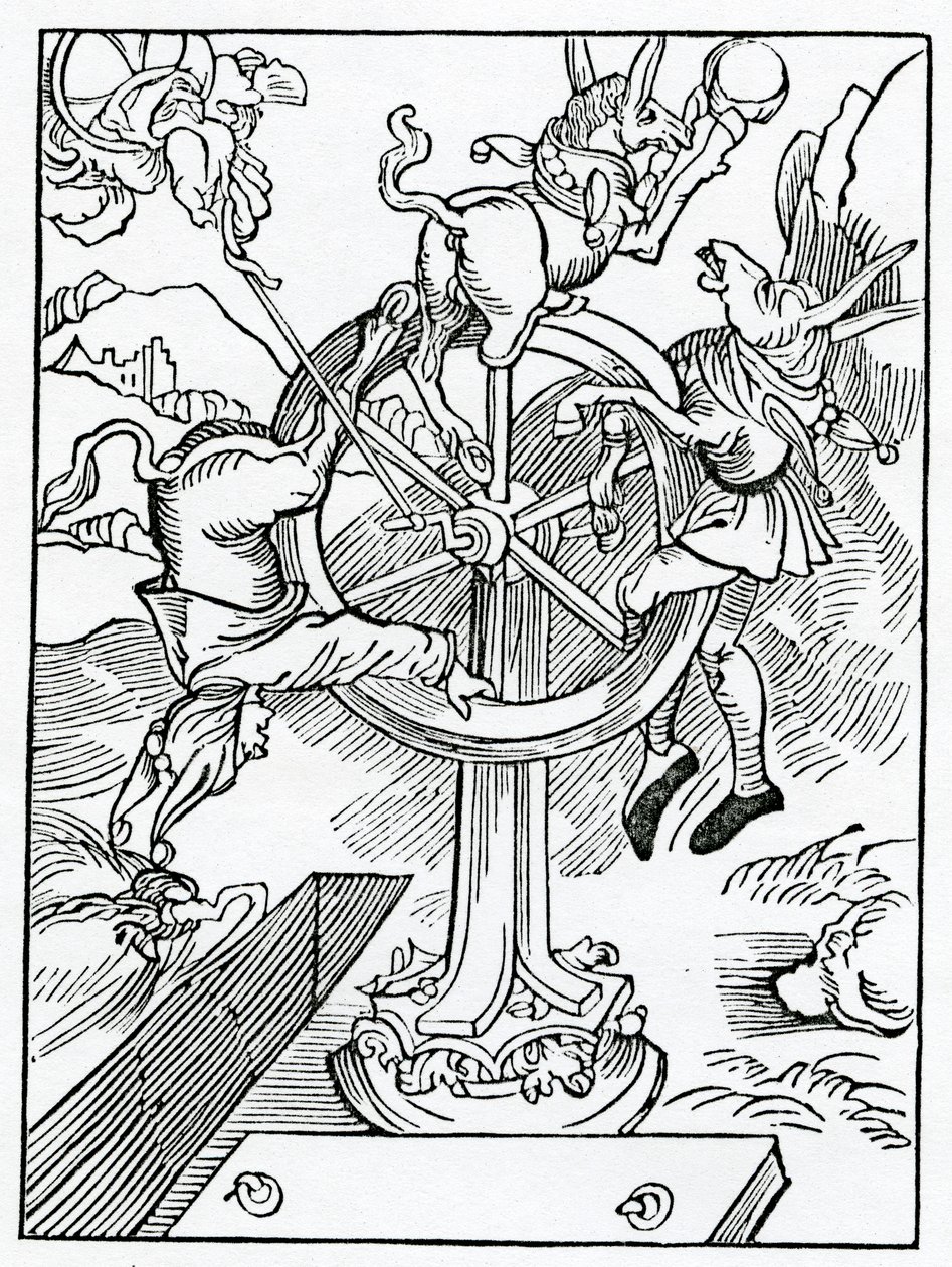 Vom Ende weltlicher Ehre und Macht und von den Toren, die darauf vertrauen, Illustration aus Alexander Barclays englischer Übersetzung von 