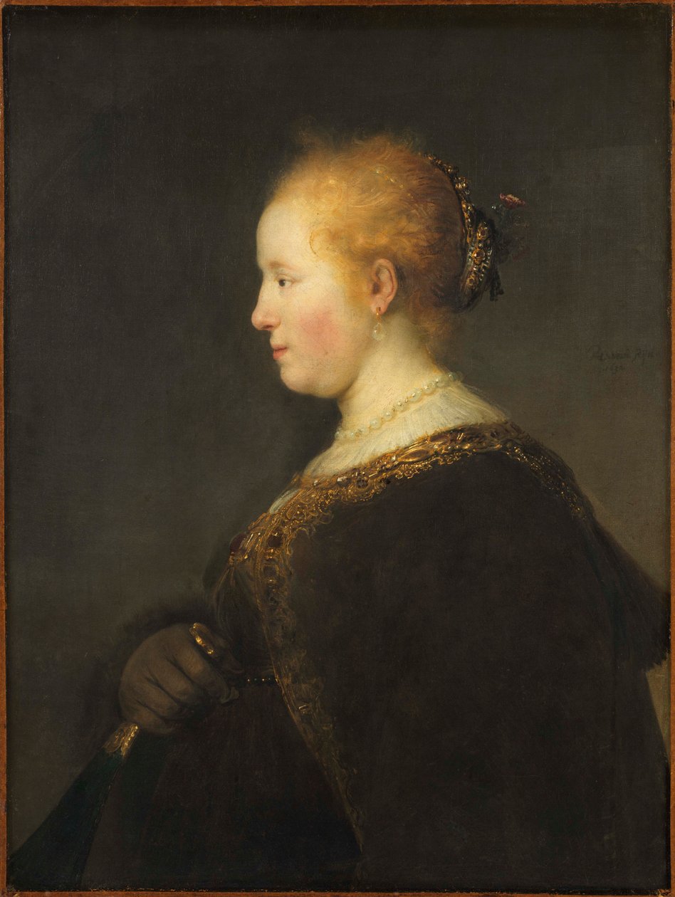 Junge Frau im Profil von Rembrandt van Rijn