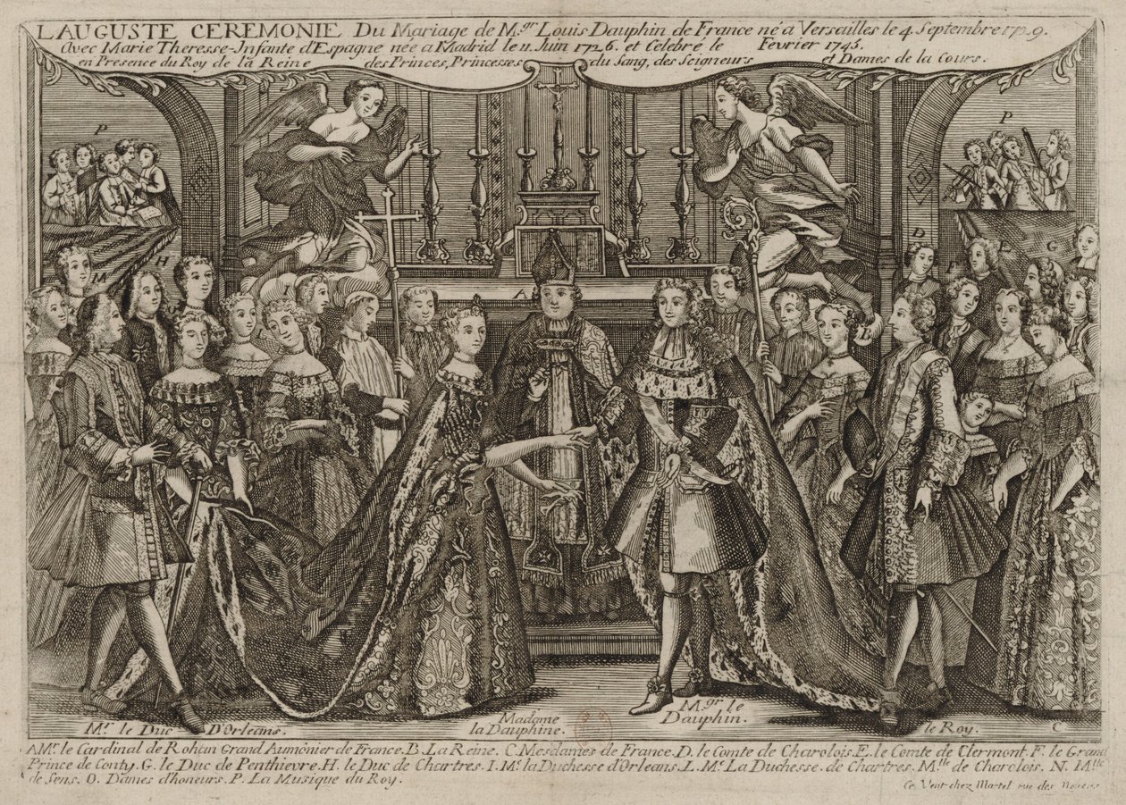 Heirat von Louis, Dauphin von Frankreich, mit Marie Thérèse Raphaëlle, Infantin von Spanien, 1745 in Versailles von Unknown