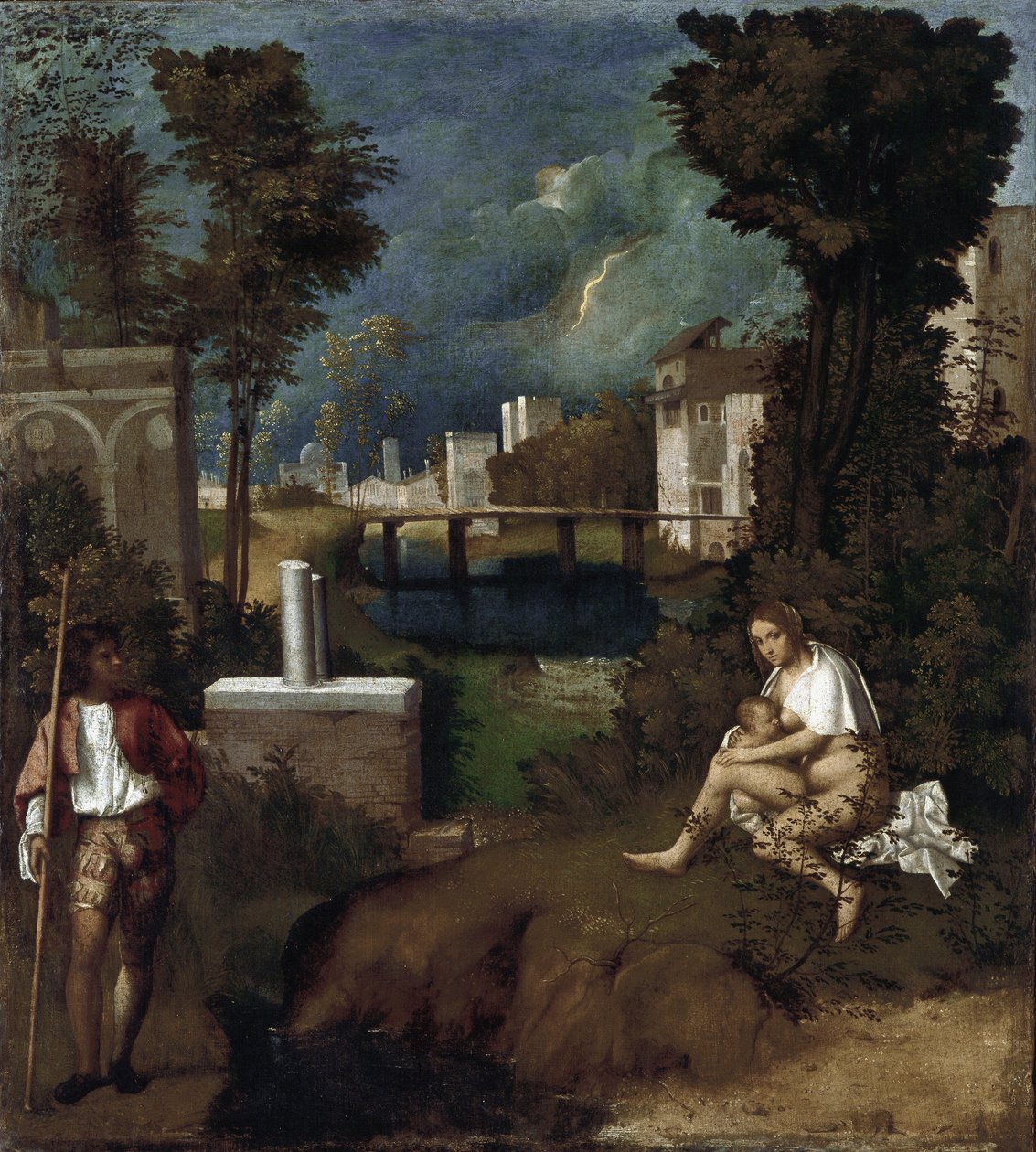 Der Sturm (Detail) von Giorgione