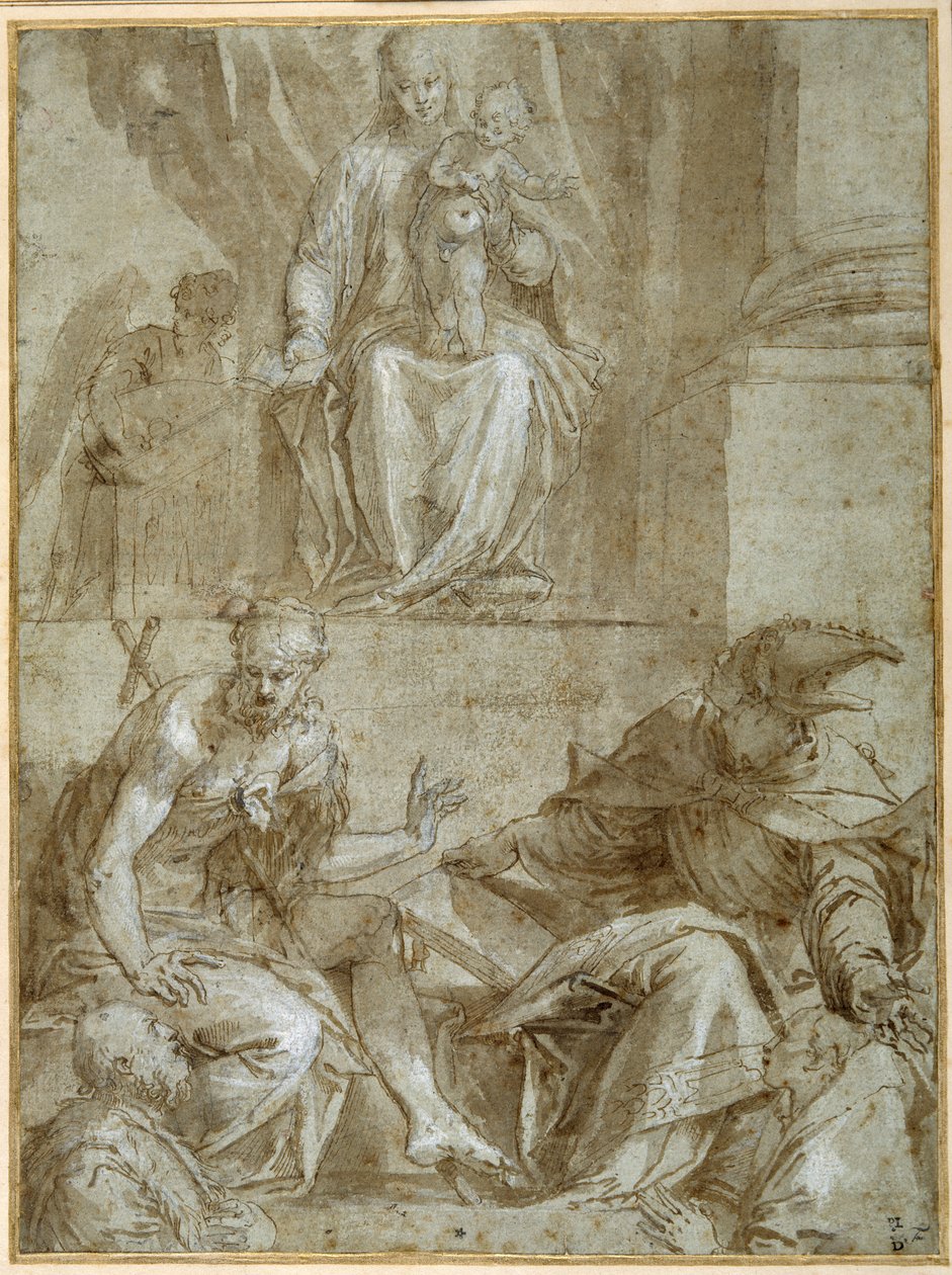 Jungfrau und Kind auf dem Thron mit Heiligen Johannes dem Täufer, ca. 1548 von Veronese