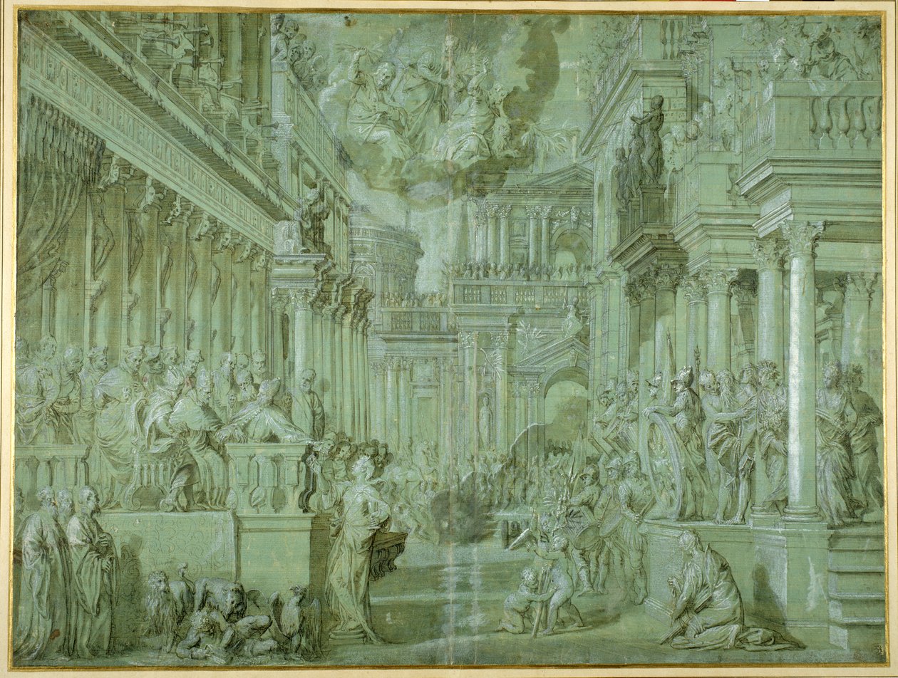 Allegorie zur Feier der Veröffentlichung der Heiligen Liga 1571 von Veronese