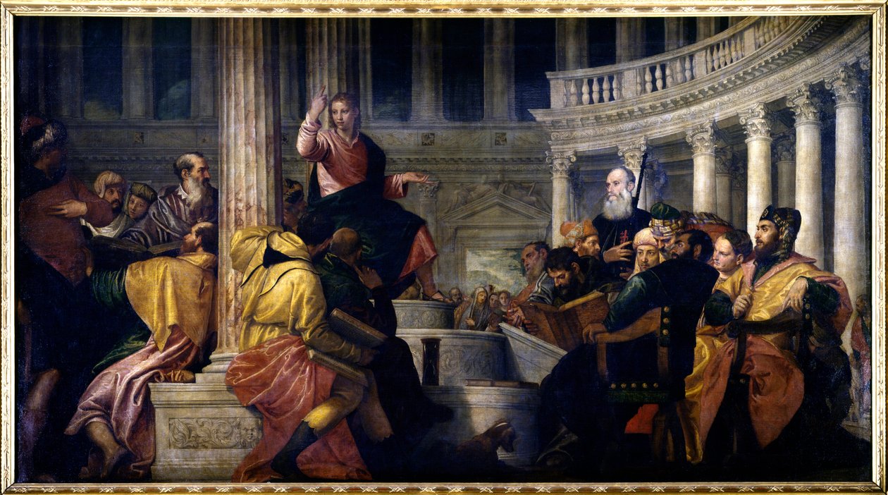 Jesus spricht mit den Doktoren. Gemälde von Paolo Veronese (1528-1588) von Veronese