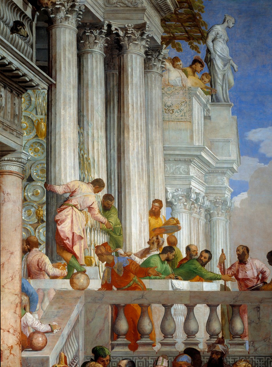 Die Hochzeit zu Kana (Detail: Säulen und Balkon) von Veronese