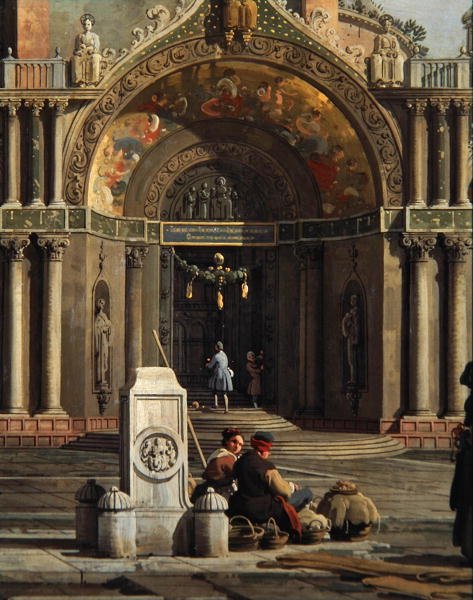 (Detail) Capriccio einer Kirche von Canaletto