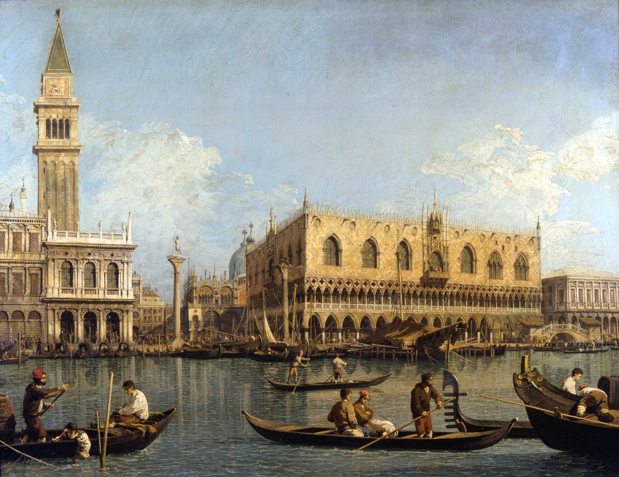 Canaletto (1697 - 1768): Ansicht des Dogenpalastes in Venedig. Mailand Pinacoteca di Brera von Canaletto
