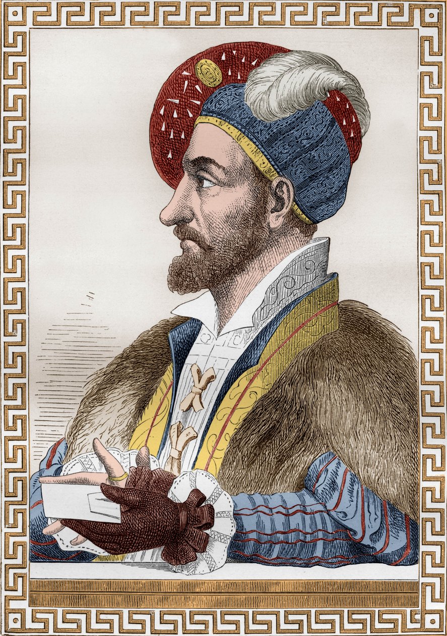 Karl III. Herzog von Bourbon, bekannt als der Konnetabel von Bourbon, Kupferstich nach Gaignières aus dem Buch 