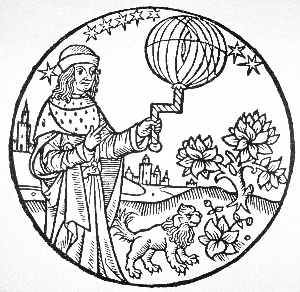 Idealporträt von Aristoteles (384-322 v. Chr.), Kopie einer Illustration aus 