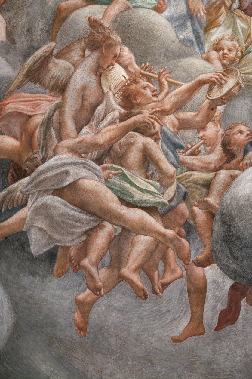 Engel spielen Musikinstrumente (Detail) von (c.1489 1534) Correggio