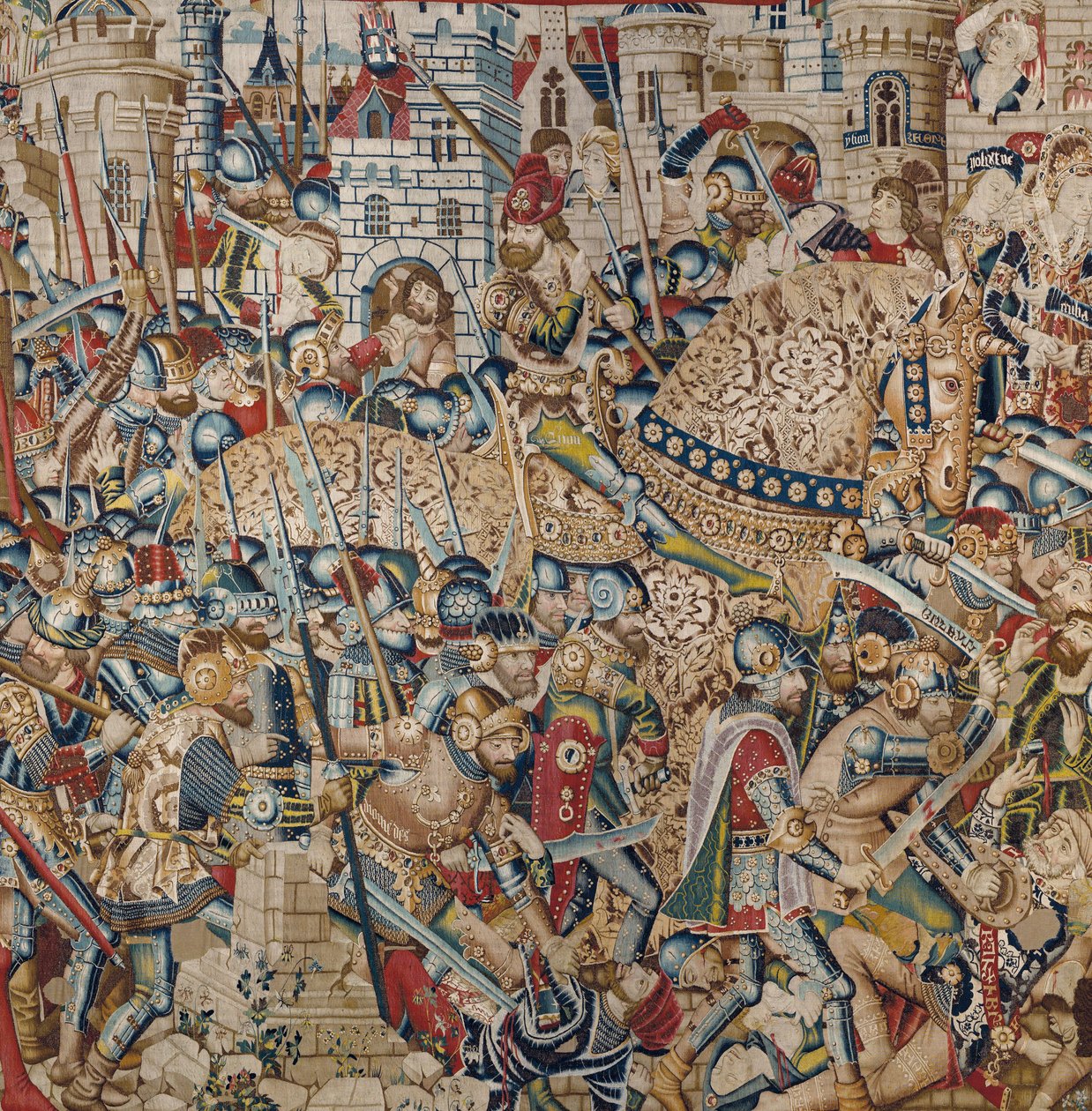 Der Trojanische Krieg: Die Zerstörung von Troja, ca. 1470 (Wandteppich) von (fl.1450-75) Master of Coetivy